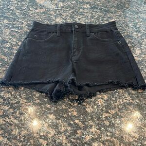 Black Distressed Women Shorts